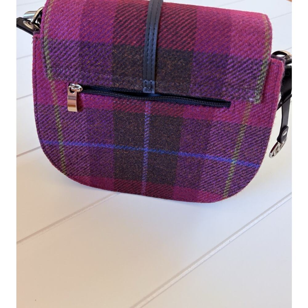 Mucros Weavers Irish Wool Tweed Pink Plaid Handbag Heritage Preppy Academia - Picture 10 of 15